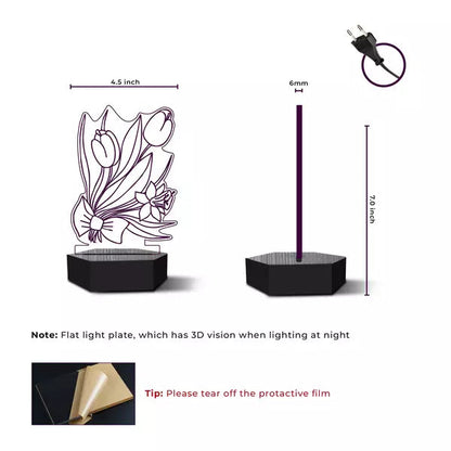 Flowers 3D Illusion Lamp