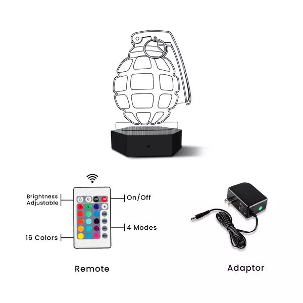 Grenade 3D Illusion Lamp