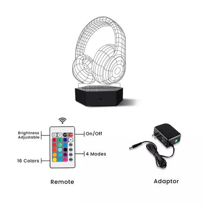 Headphone 3D Illusion Lamp