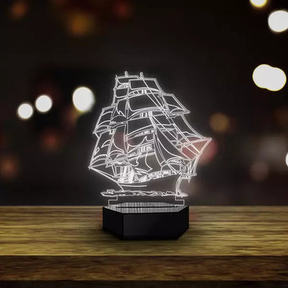 Pirate Ship 3D Illusion Lamp