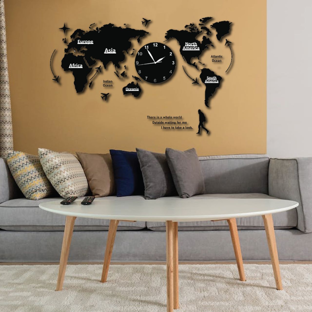 World Map Clock | Wall Clocks